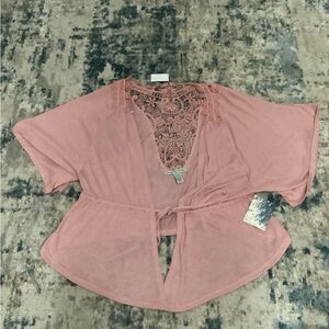 Love By Design Dusty Pink Lace Cardigan